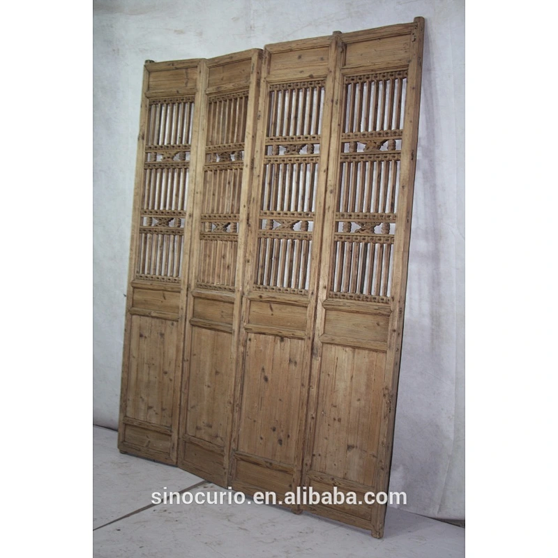 Antique wooden panels Classic Folding Room Divider/Wood screen