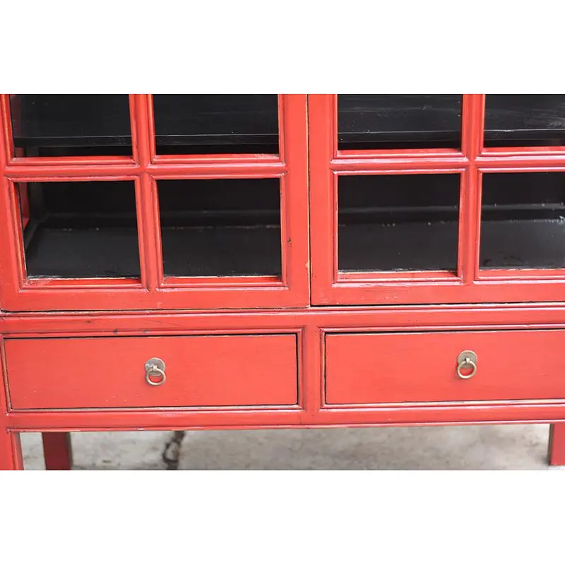 Living room divider storage display glass cabinet