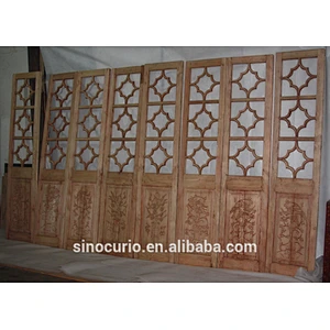 Antique wooden panels Classic Folding Room Divider/Wood screen