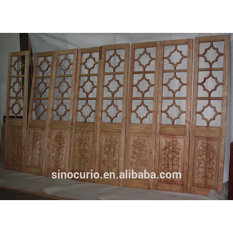 Antique wooden panels Classic Folding Room Divider/Wood screen