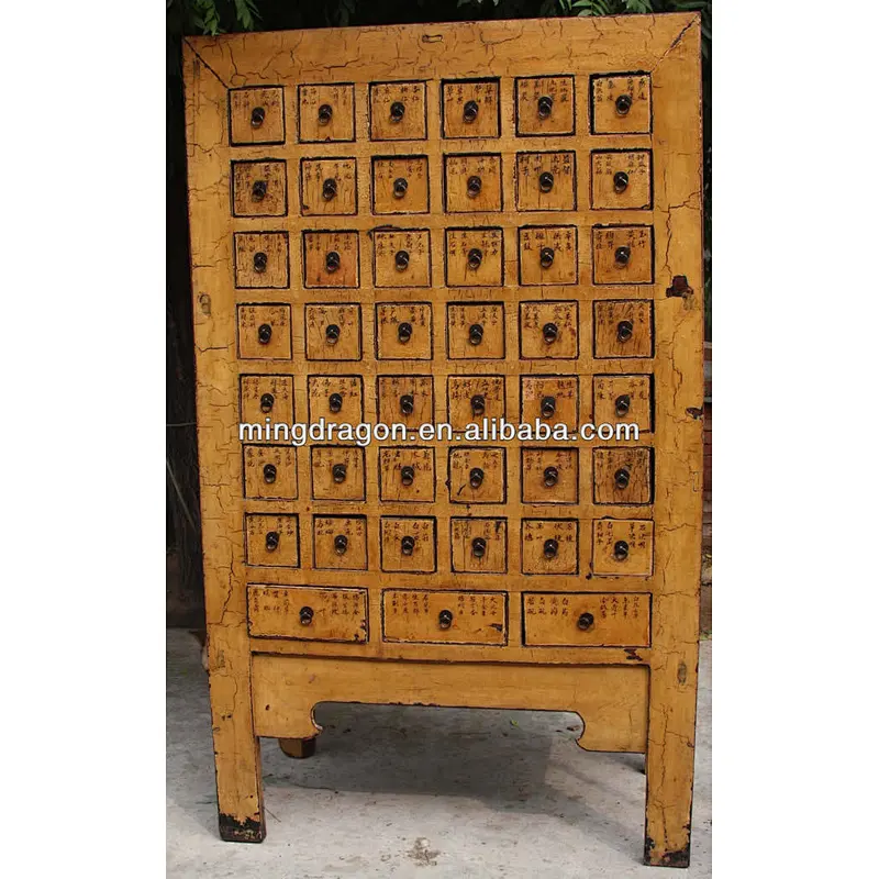 Chinese antique reclaimed solid wood distressed medicine cabinet