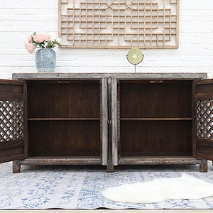 Wholesale Antique Living Room Wood Sideboard 4 door cupboard Furniture