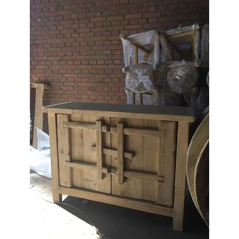 Antique Chinese vintage wood reproduction furniture recycle pine cabinet for wholesale