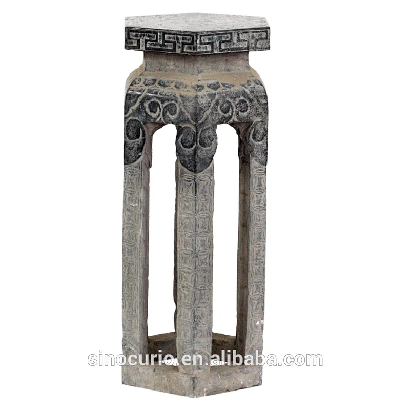 Antique China marble stone decorative flower stand pot stand