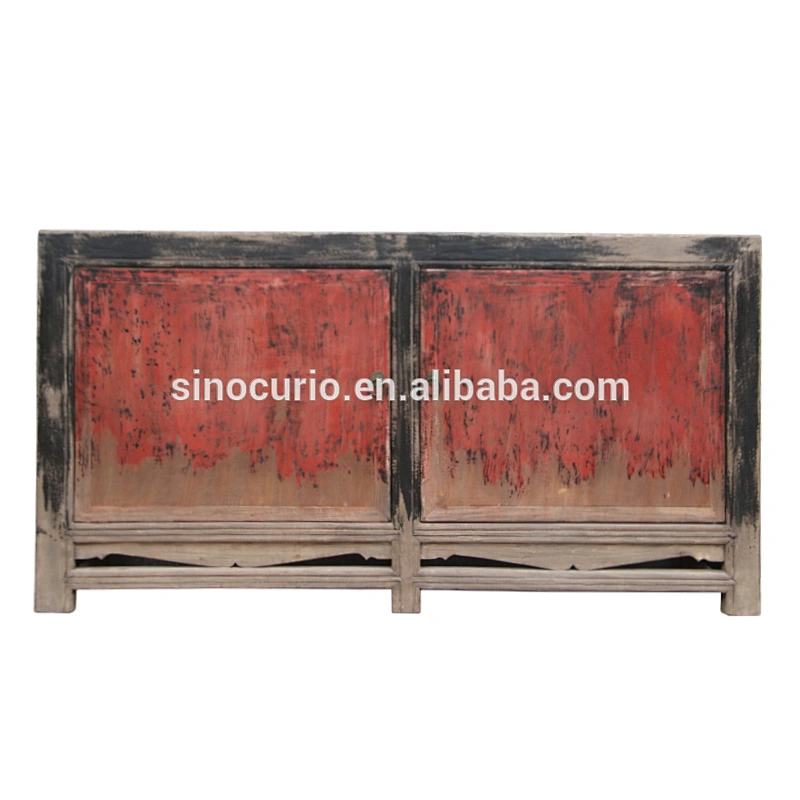 Chinese antique reclaimed boat wood painted cupboard