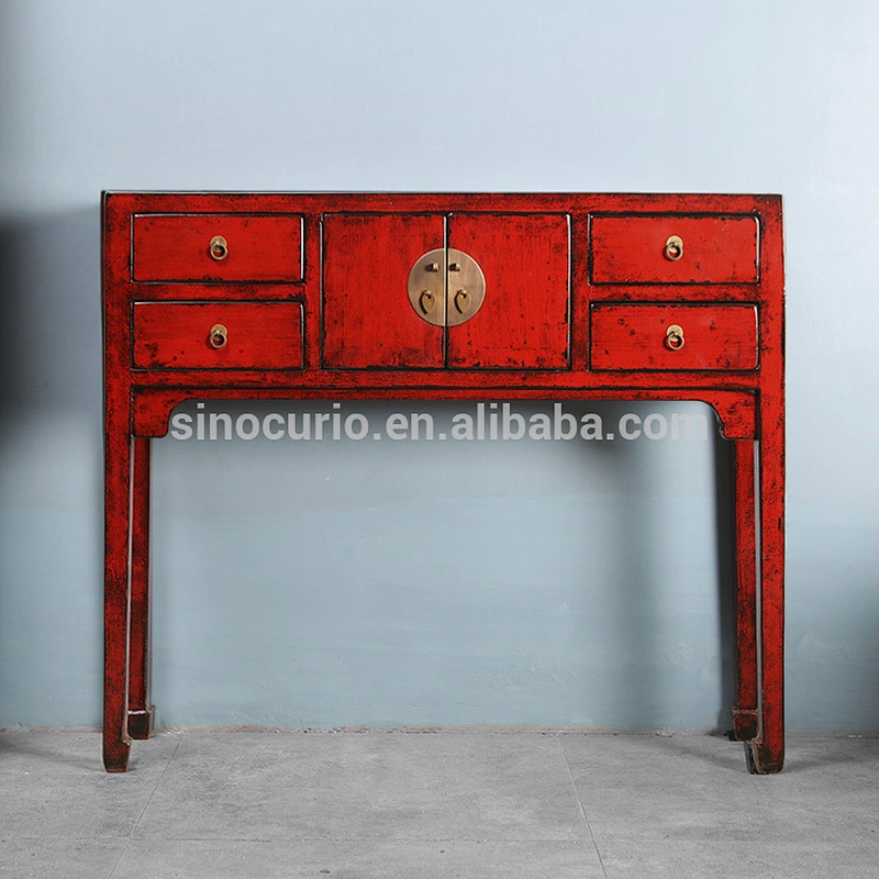 Chinese antique narrow console table wooden high side thin table