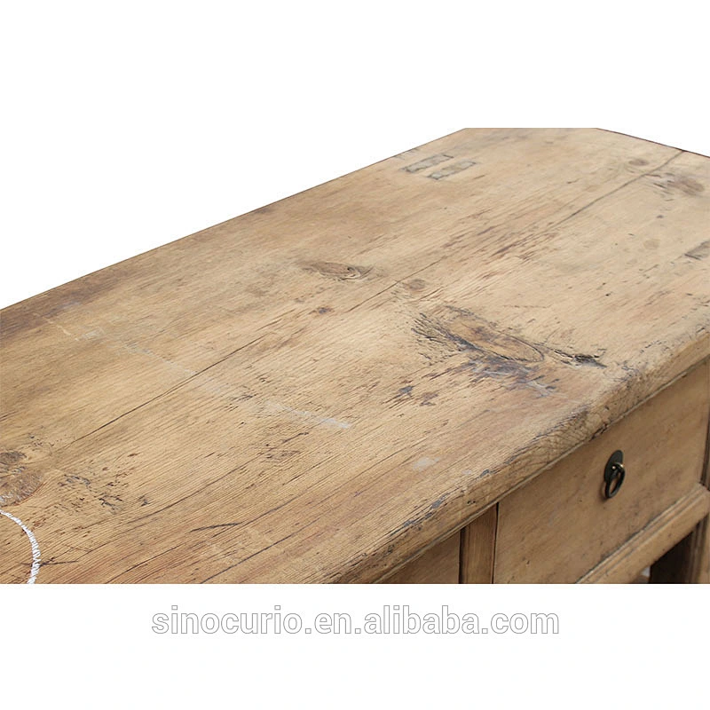 Dongbei antique reproduction solid wood reclaimed pine console table furniture wholesale