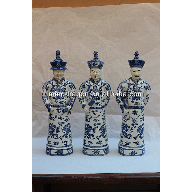 Chinese antique blue and white ceramic figure sculpture