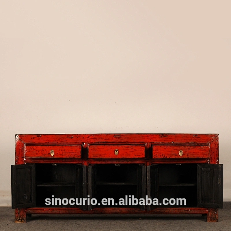 Antique reproduction recycle wood chinese sideboard