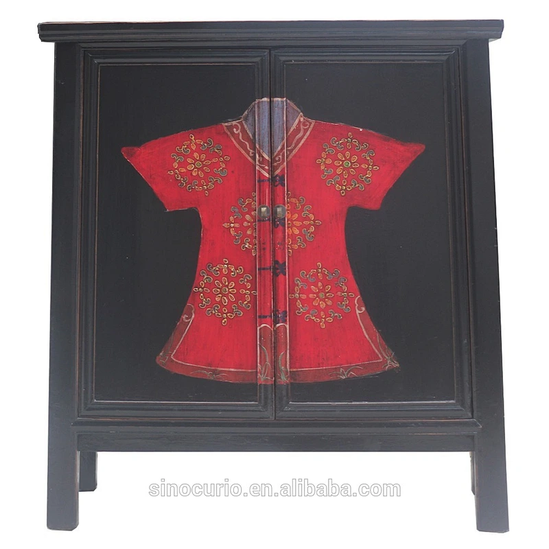 chinese antique asian clothes painted wooden cabinet furniture