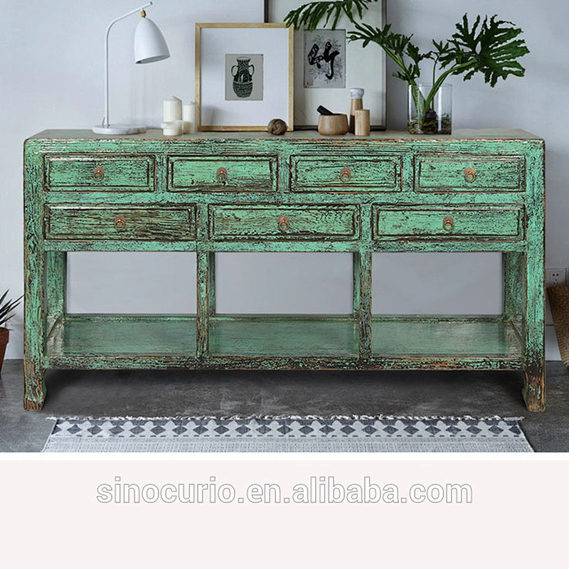 Chinese antique console Asian table antique lacquered glossy furniture wood