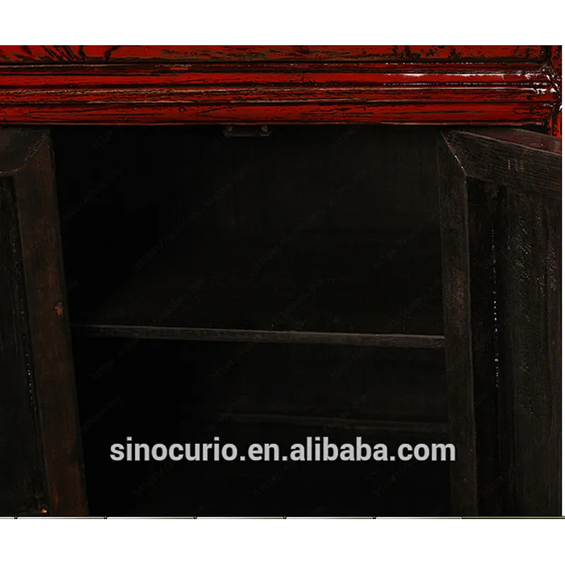 Rustic wood antique furniture sideboard cabinet