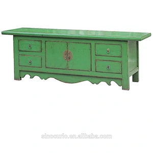 1308 Low price antique home furniture painted tv stand wooden tv table with drawers