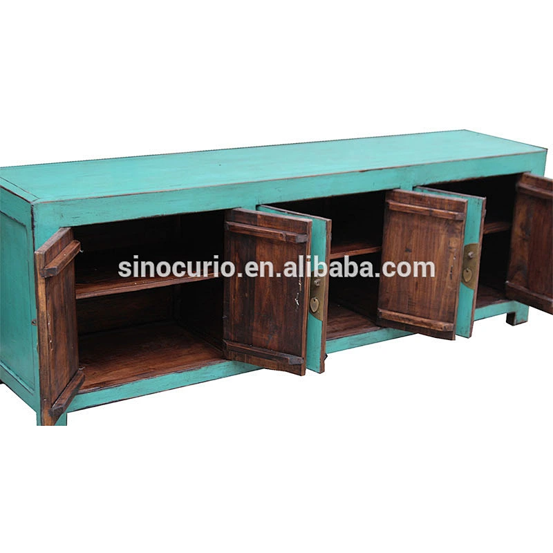 Old China ancient vintage furniture cabinet living room green sideboard buffet table