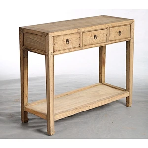 Double Table School Furniture Recycle Solid Wood Natural Desktop Table