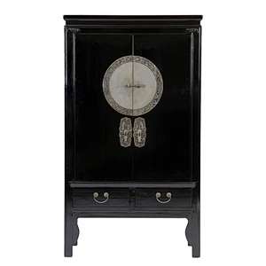 Wholesale rustic reproduction chinese lacquered wardrobe distressed wardrobe furniture