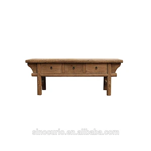 Dongbei antique reproduction solid wood reclaimed pine console table furniture wholesale