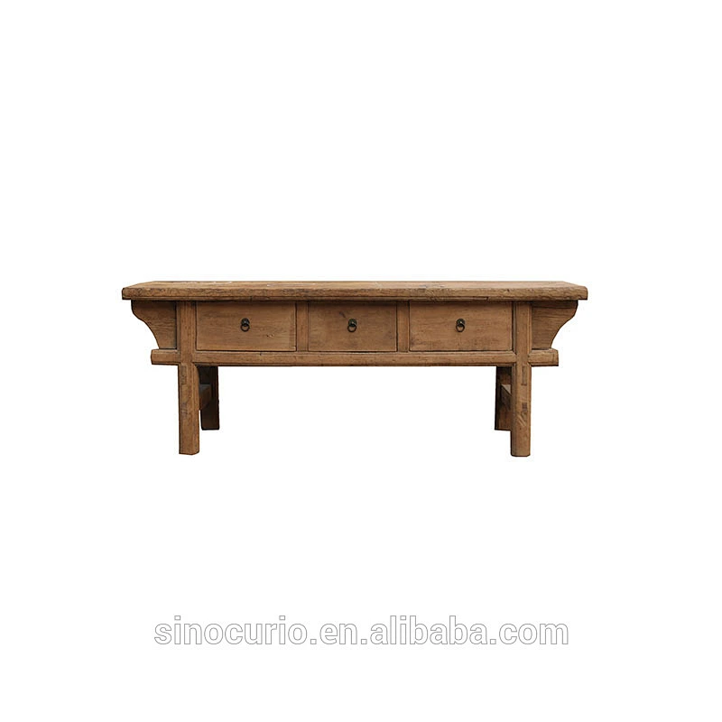 Dongbei antique reproduction solid wood reclaimed pine console table furniture wholesale