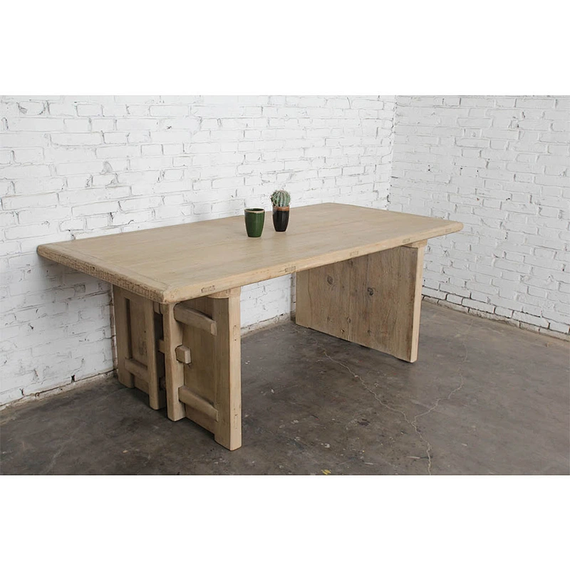 Chinese recycle antique vintage reclaimed solid wood natural dining table
