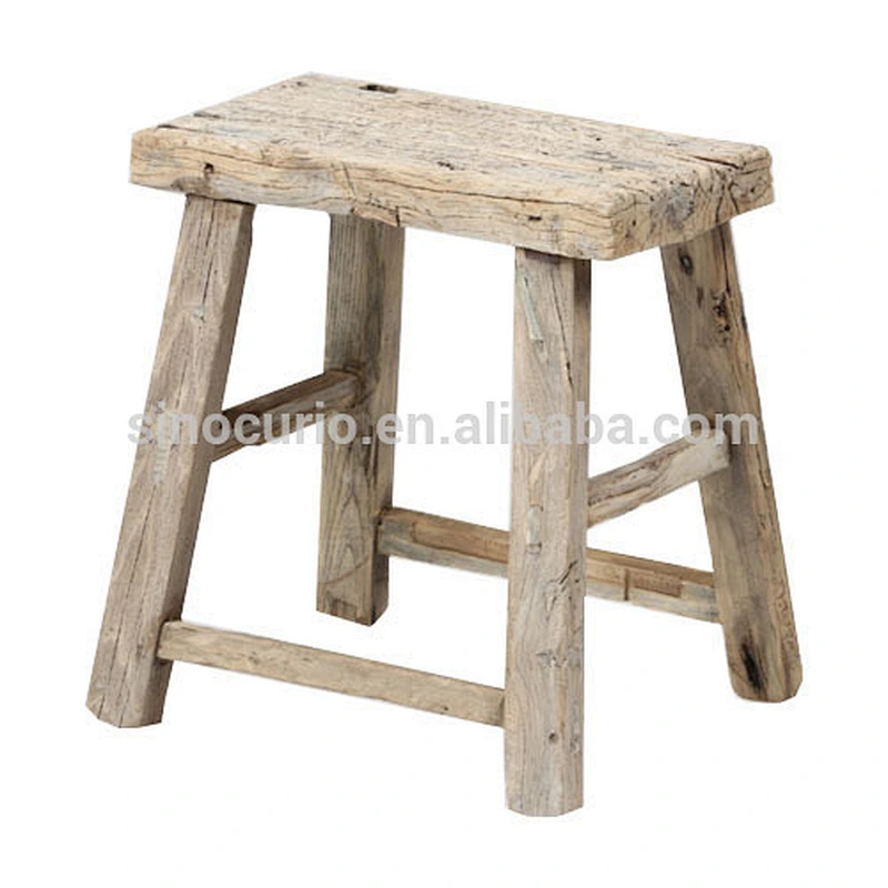 Chinese antique vintage rustic natural original recycle wood stool