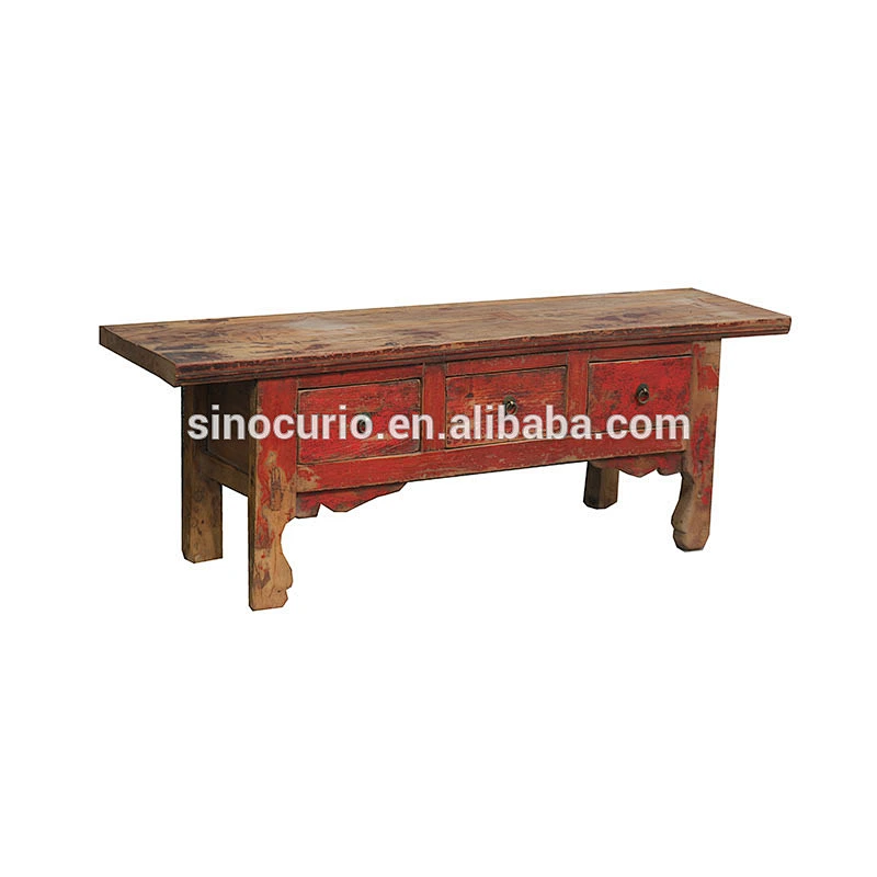 Chinese antique vintage painted coffee table with drawers in Beijing