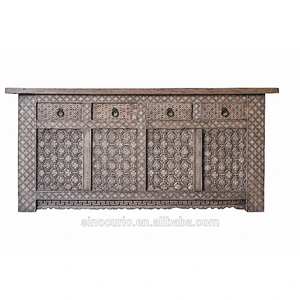 Chinese Antiques Gansu Carved Sideboard Cabinet