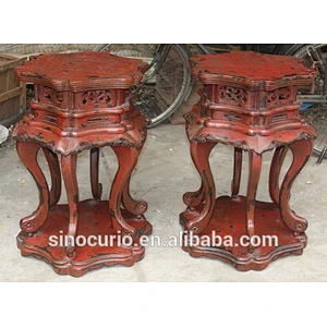 Antique Chinese style classic carved flower stand