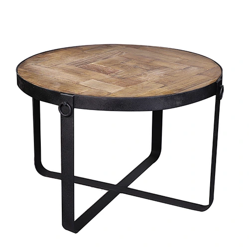 Antique Vintage small metal wood industrial rustic tray side table nesting coffee table