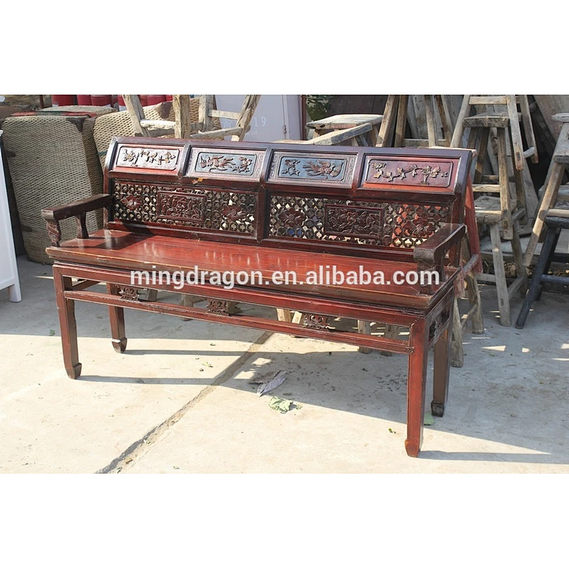 Chinese antique style hand carved solid wood sofa set