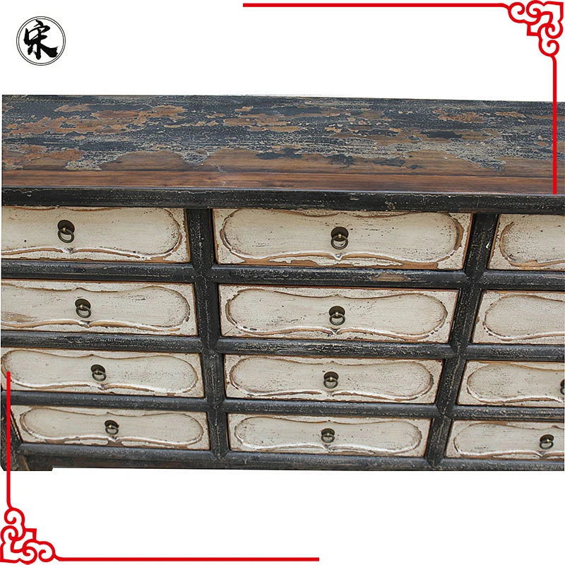 China antique reclaimed wood bleached drawers wood chest wholesale furniture