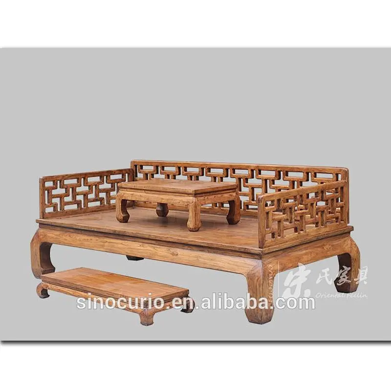 Chinese antique furniture wholesale elm sofa arhat bed