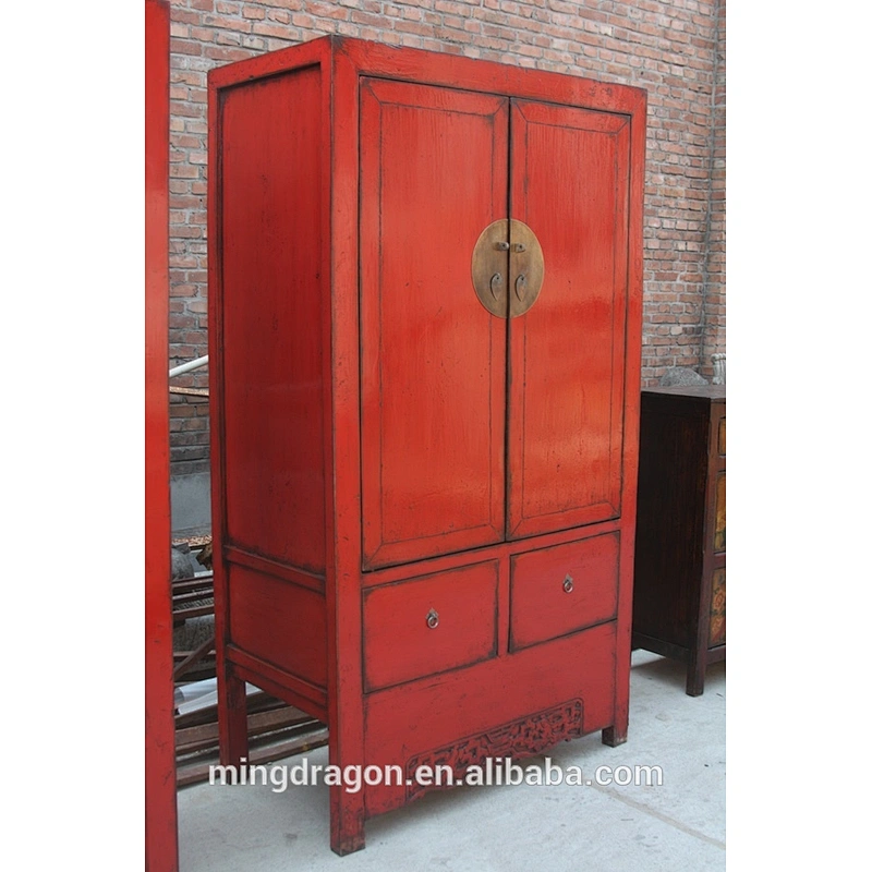 Chinese Antique Furniture Hand Painted Wooden Wedding Cabinet Wardrobe