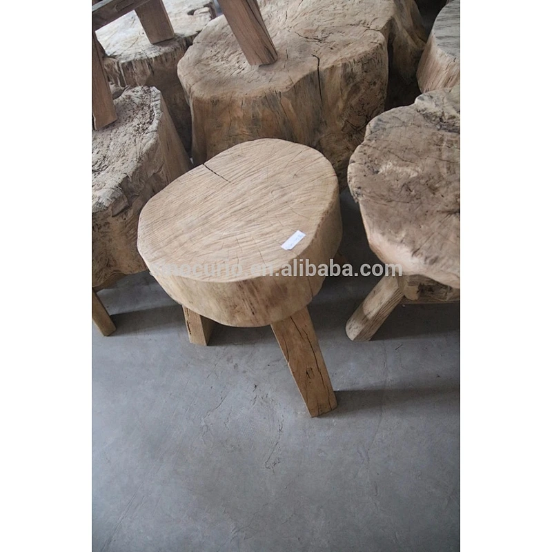 Chinese antique rustic furniture recycled thick wood stool