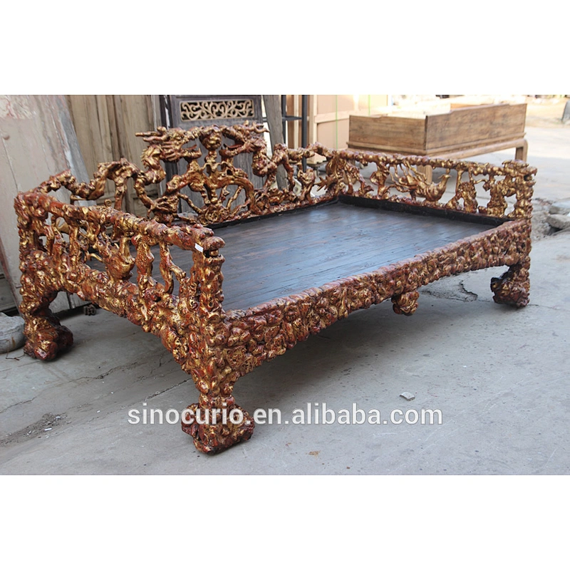 Chinese Antique hand carved classic solid wooden beds