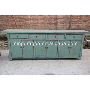 Chinese antique Shanxi long blue sideboard cabinet