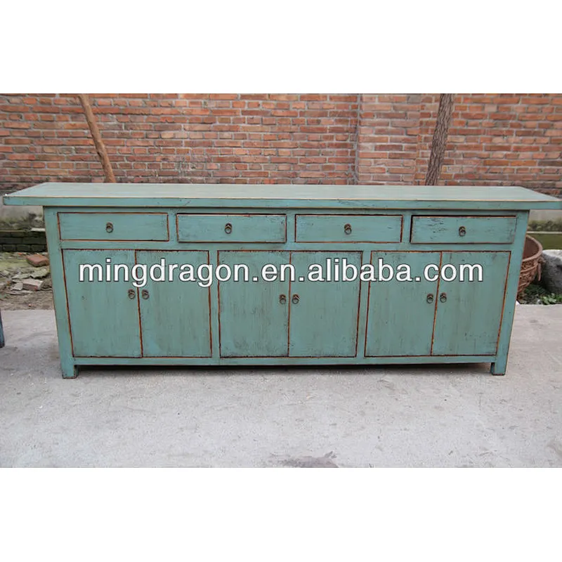 Chinese antique Shanxi long blue sideboard cabinet