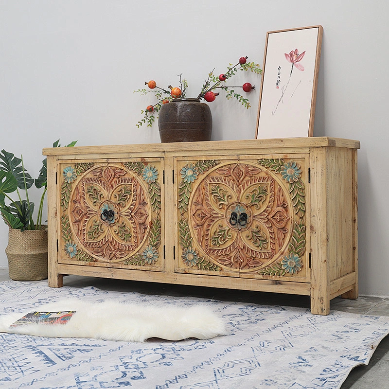 Reclaimed elm natural wood rustic furniture solid wood customized living room furniture