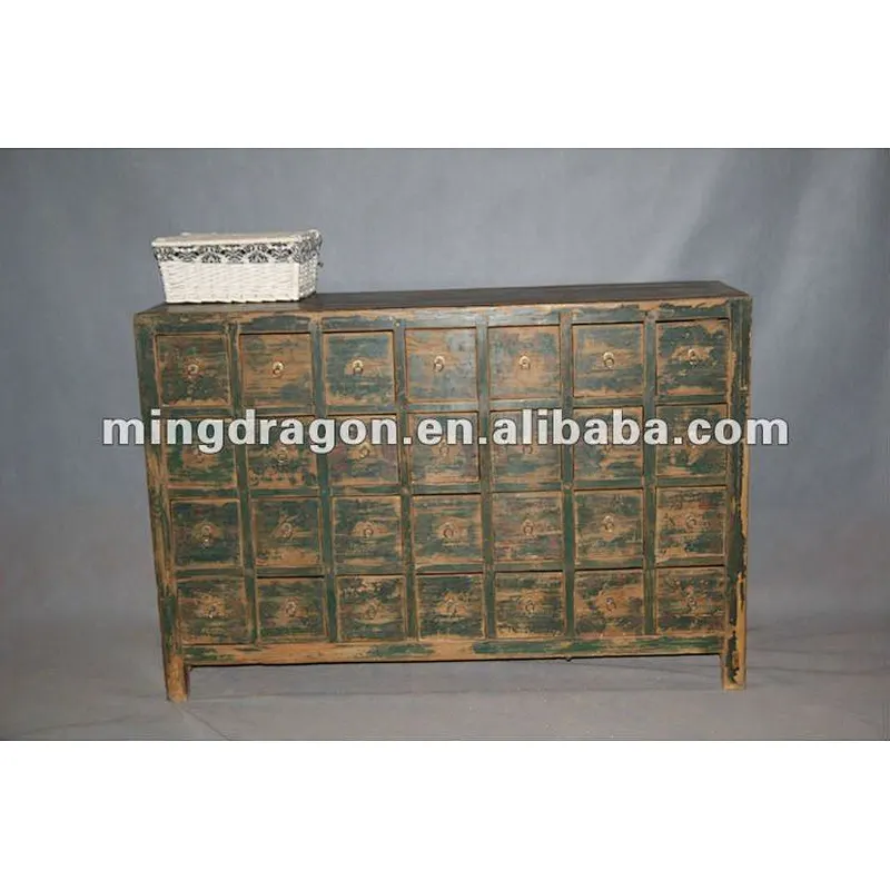 Chinese antique old green medicine cabinet