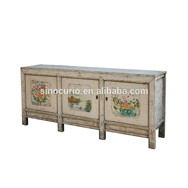 Chinese antique reproduction furniture wholesale unfinished painted antique sideboards wood cabinets