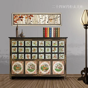 chinese antique traditional hand painted wooden sideboard