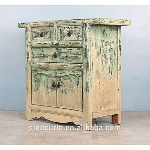 Chinese Antique Vintage Furniture Hand Painted Wooden Storage Cabinet