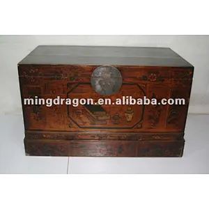 chinese antique wooden chest box
