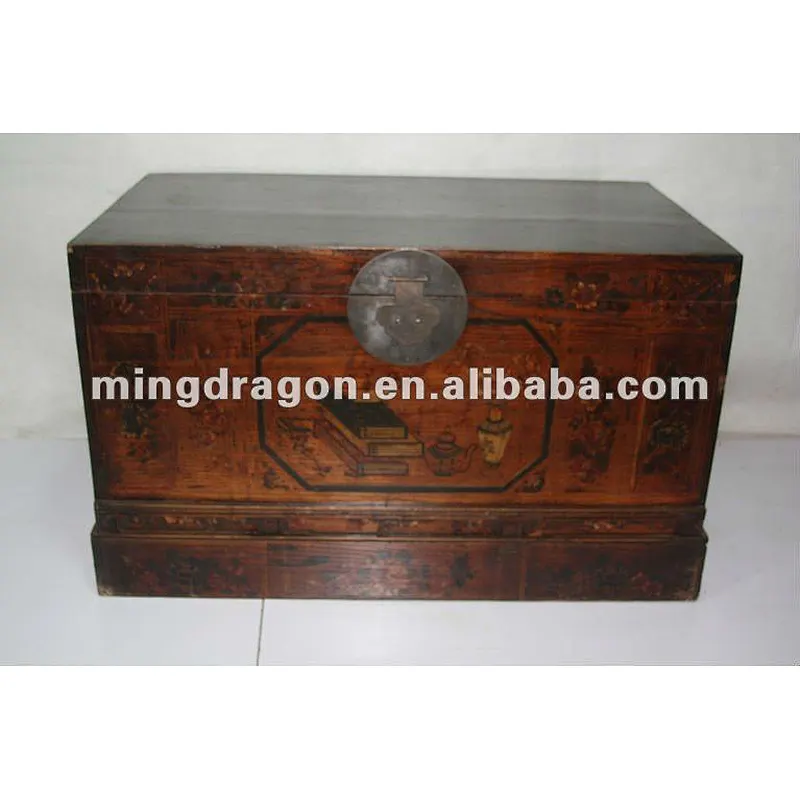 chinese antique wooden chest box