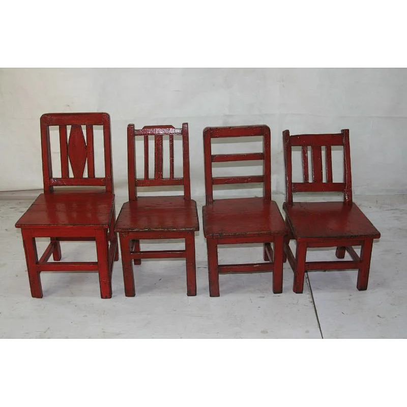 Reproduction vintage chinese classical antique furniture small red chair