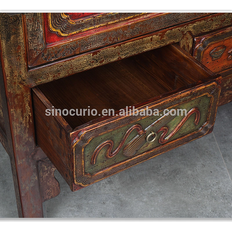Chinese Antique Furniture Wooden Wedding Cabinet Wardrobe