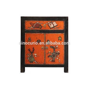 chinese antique sideboard bedroom painted bedside cabinet curio night stands
