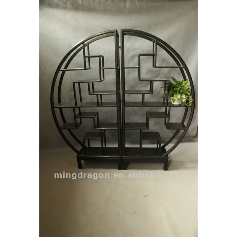Chinese antique furniture pine wood Shanxi black display shelf
