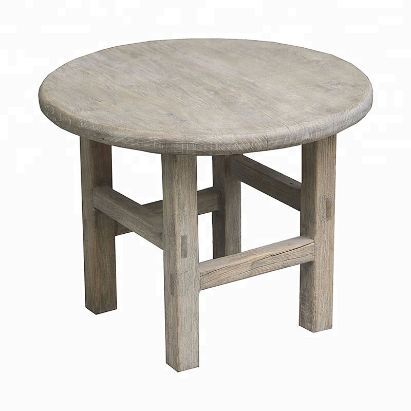 Chinese reproduction solid wood elm rustic side table for wholesale