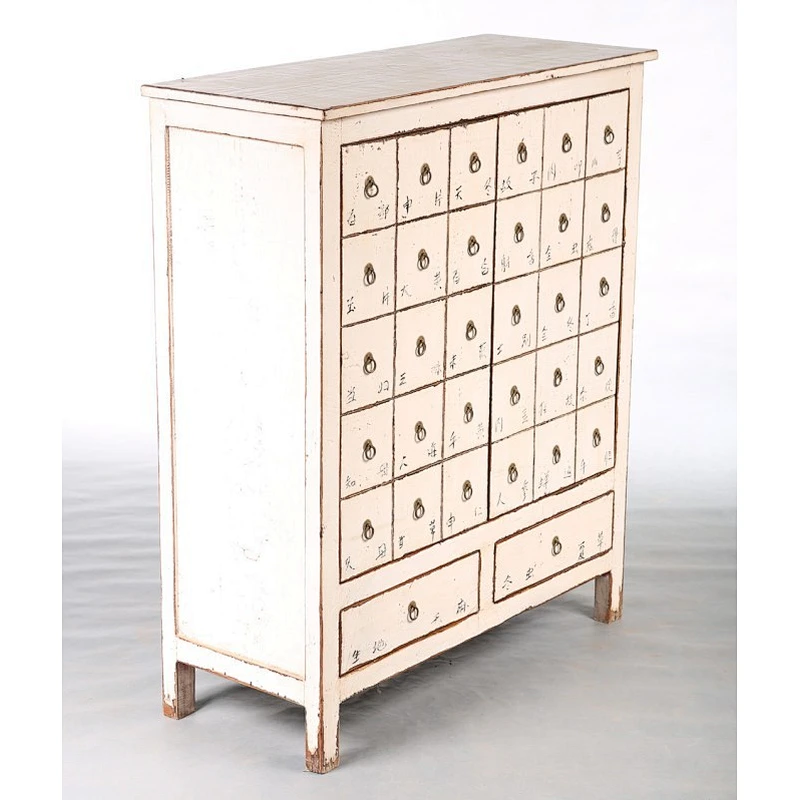 Antique Vintage furniture painted cabinet Solid Wooden Hallway Entrance Console Cabinet