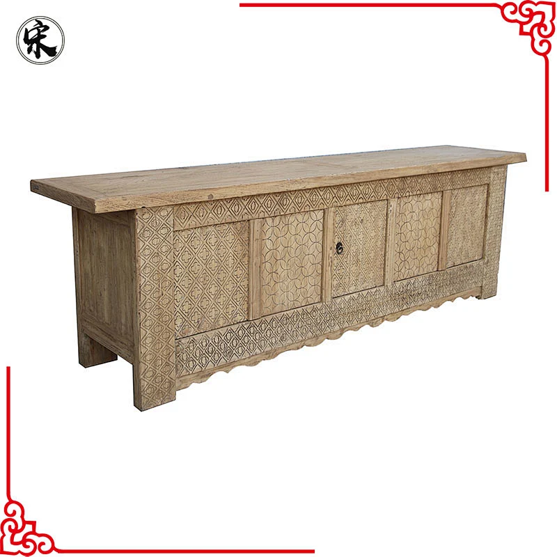 Recycled solid wooden furniture natural wooden tv stand cabinets